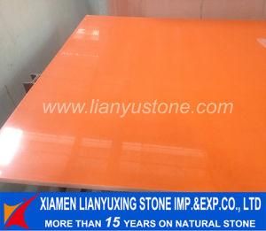 Orange Color Quartz Slab for Kitchentop