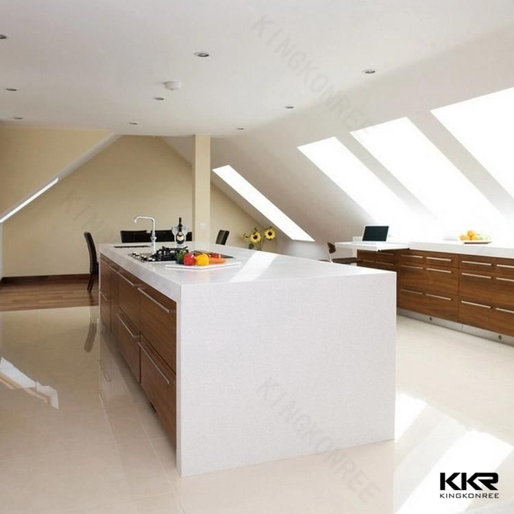 White Marble Look Kitchen Quartz Countertop Stone for Bathroom Vanity Countertop