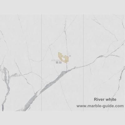 Artificial Stone River White Sintered Stone Slabs for Background/Wall/Decoration/Table/Countertop