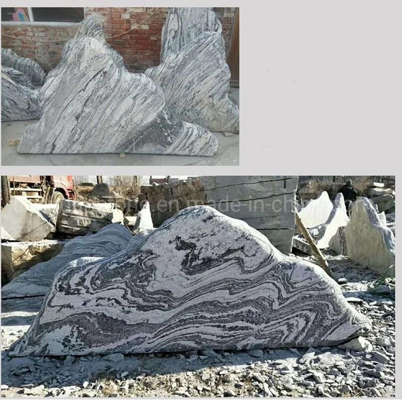 Outdoor Garden Decorate Natural Large Black Water Wave River Rock Stone Boulder Landscapes