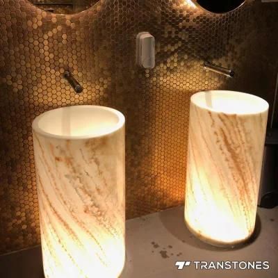 Transtones Artificial Alabaster Stone for Backlit Decorative Column
