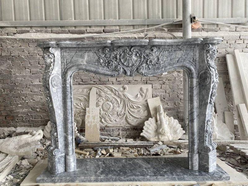 Natural Stone Fireplace Surround Marble Fireplace Mantel for Sale