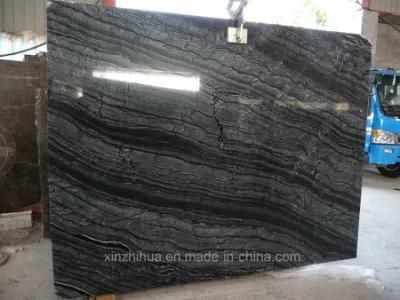 Black Wood Marble Timber Fossil Stone Slabs Wood/Vein Floor/Wall Tiles