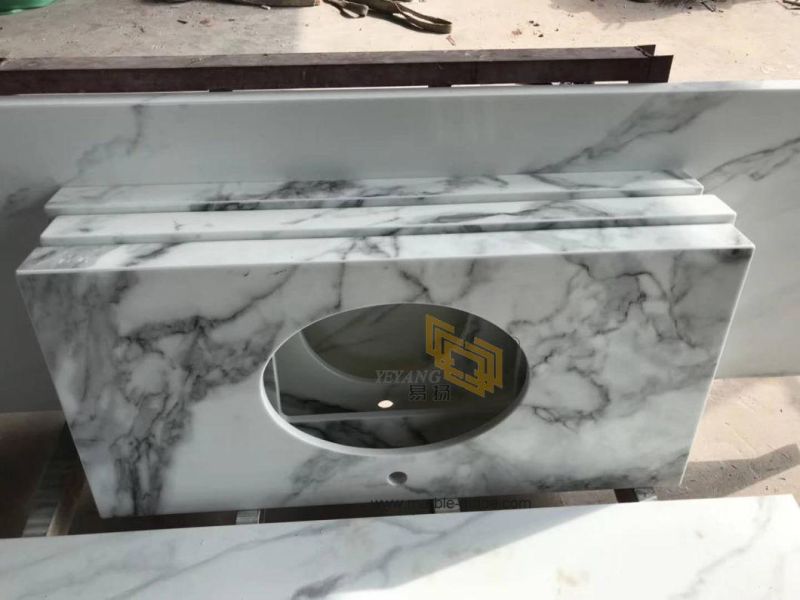 Polished Natural Calacatta White Marble Slab for Floor/Wall/Kitchen Top/Bathroom Vanity Top