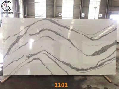 New Popular Artificial Calacatta Quartz Stone Factory Large Quartz Slabs