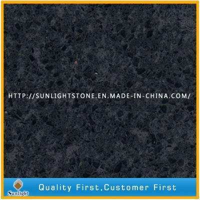 Black/Grey Artificial Solid Surface Quartz Stone for Countertops