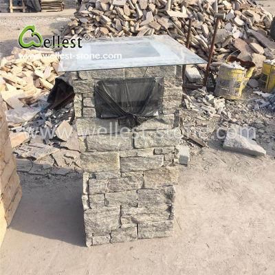 Greyish-Green Slate Letter Blox Column Blox Stone Post Gate Pillar