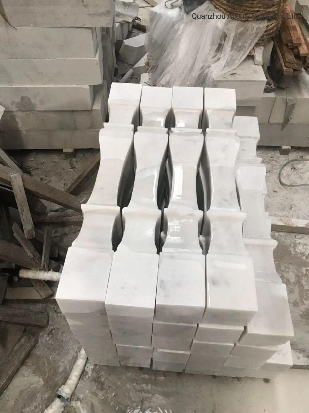 Modern Snow White Marble Balustrade Stairs Stone Railing Baluster