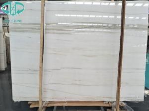 Polished White Striped Marble Slab for Interior Decoration