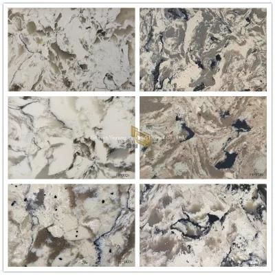 Luxury Granite Vein Quartz Artificial Slabs for Countertops/Vanitytop/Building Negineer Wholesale