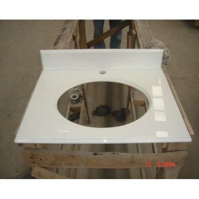 Pure White Quartzite Bathroom Sink Vanity with Cheap Price