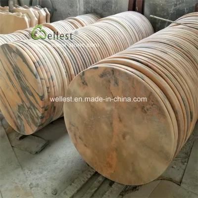 Polished White/Pink/Black/Brown/Red Marble Dining Natural Stone Table