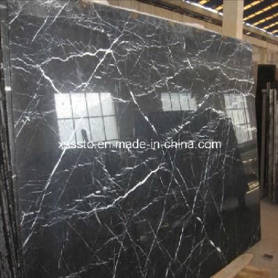 China Black Marquina Marble Slabs for Wall and Floooring