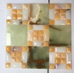 China Onyx Mixed Black Natural Polished Marble Stone Swimming Pool Glass Tumbled Pattern Crystal Mosaic
