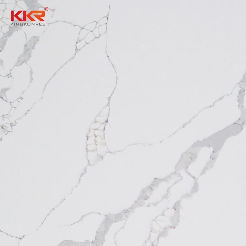 3200*1600mm Calacatta White Artificial Engineered Quartz Stone Slabs Price Factory Manufacturer
