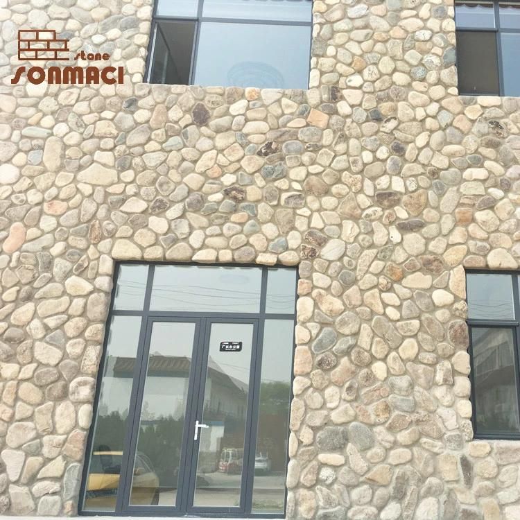 Natural Sliced Big Pebbles Loose Stone Wall Cladding
