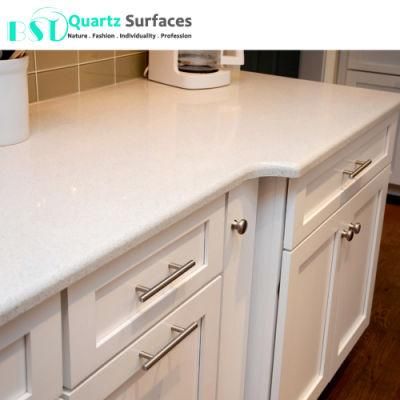 White Sparkling Quartz Kitchen Countertop