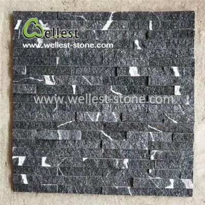Black Quartzite Culture Stone for Villa Feature Wall Cladding