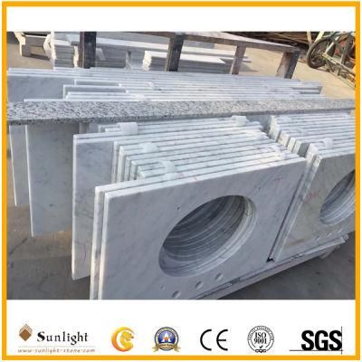 Prefab Polished Guangxi White Marble Vanity Tops, Countertop