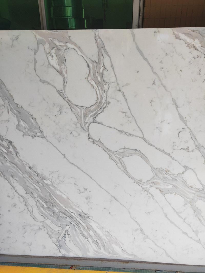 China Quartz Factory White Calacatta Quartz Countertops for Kitchen/Hotel/Home/Residential/Commercial/Bathroom