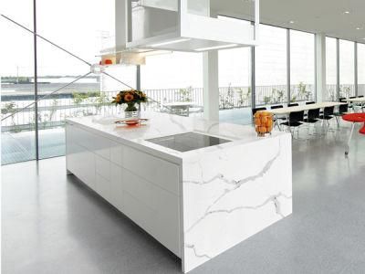 Calacatta White Quartz for Countertop Slab/Tile/Flooring/Wall/Vantiy Building Engineered