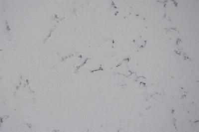 Prefabricated Chalky Black Veined Wall Panels White Carrara Quartz Stone