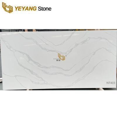 White Quartz Countertop Slab for Hotel/Commercial/Residential/Bathroom/Kitchen Floor/Wall Tiles