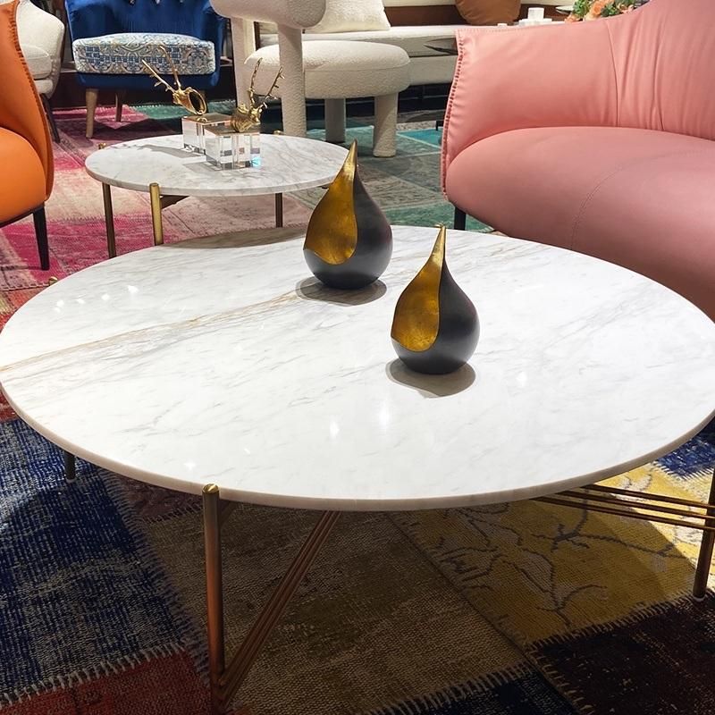 High Quality Luxury Modern Stainless Steel Living Room Furniture Marble Stone Countertop Marble Table Coffee Tables Dining Table