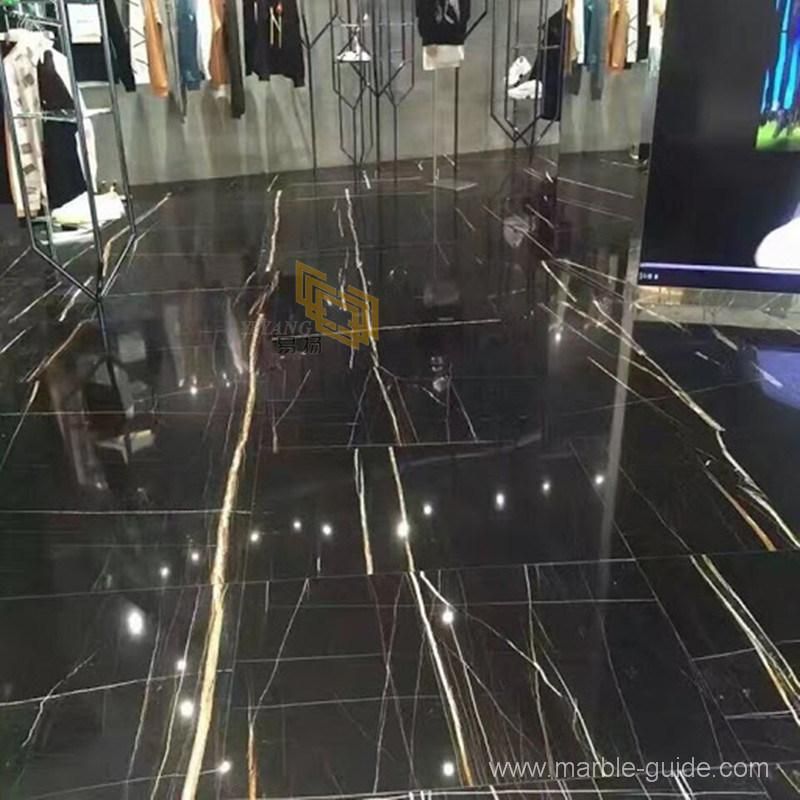 Luxury Decoration Tile Sahara Nior Black Marble for Flooring/Wall Tile/Round Coffee Table/Dining Table