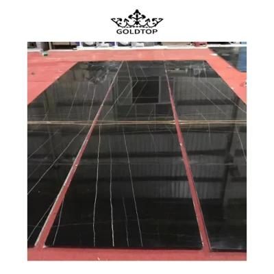 Strong Practicality Polished/Honed Surface Natural Stone Floor Tiles St Laurent Black Marble for Hotel