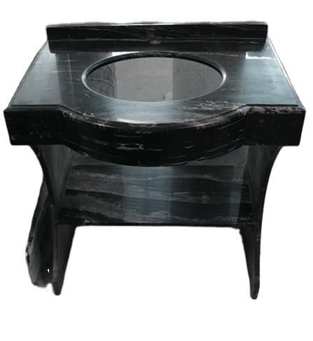 Customized Single Hole Wash Basin Sink Rectangular Black Marble Wash Hand Basins Bathroom Vanities Countertops Vanity Tops