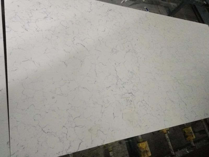Artificial Marble Look Engineered White Quartz Stone (SQ6004 Carrara White)