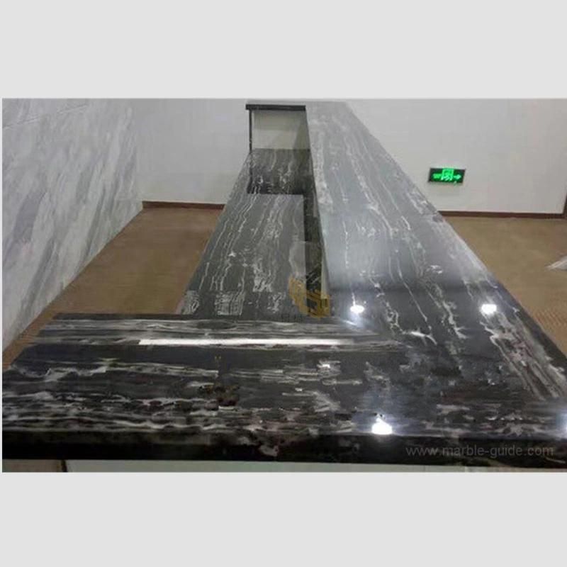 Polished Silver Dragon Black Marble Slab for Worktop/Dining Table Top/Tea Table