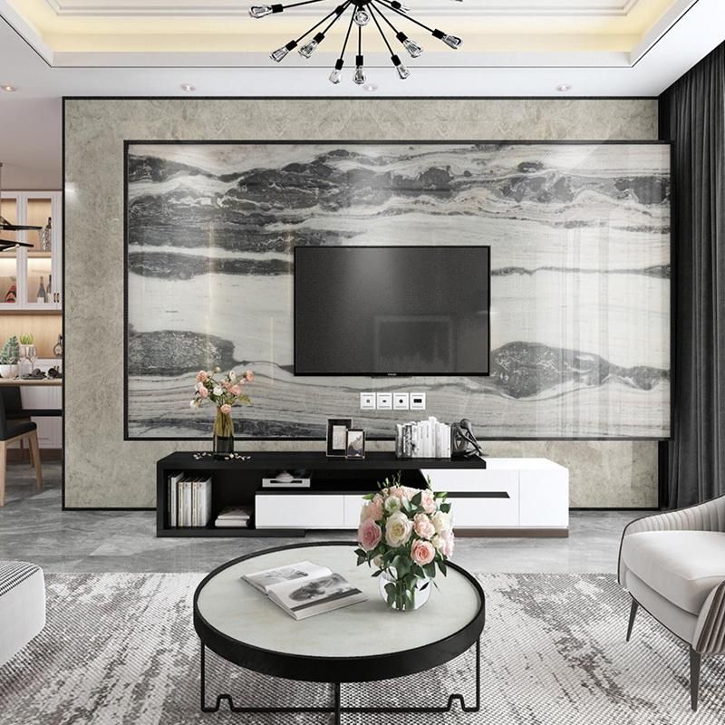 Landscape Painting Eurasian Wood Marble Tiles TV Wall Wall Panel for TV Natural Marble Stone Tiles Background Wall
