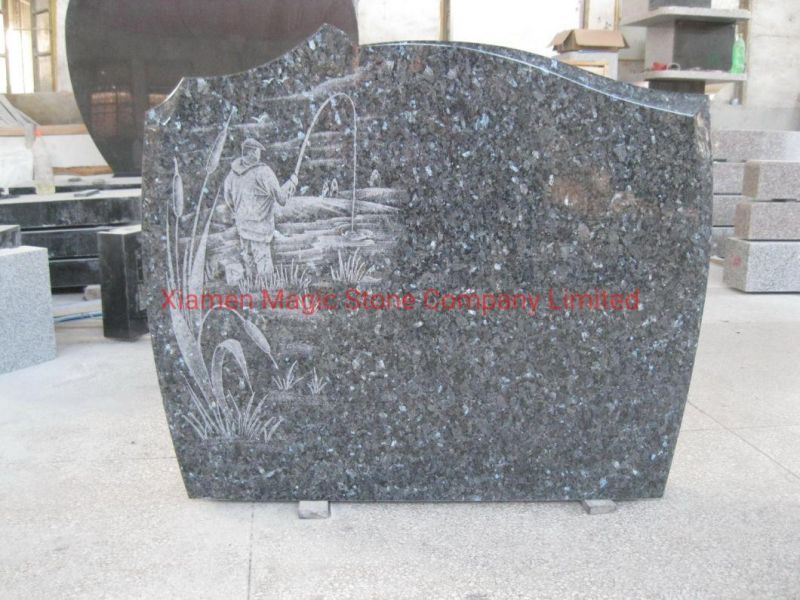 Blue Pearl Tombstone Cemetery Monuments Natural Marble Granite Stone Headstones