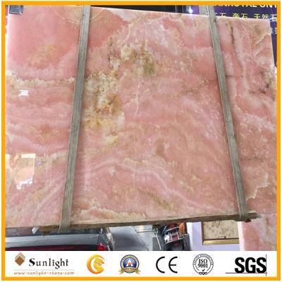 Polished Natural Stone Jade, Pink Onyx for Background Wall Tiles