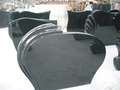 Black Granite/Marble Headstones for Graves European Style Headstone/Tombstone