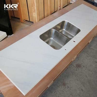 Engineered Marble Man Made Stone Solid Surface Veined Corian Stone Kitchen Worktop