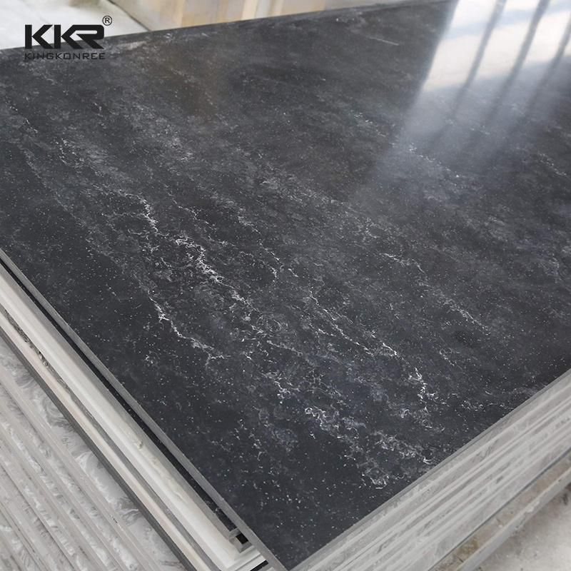 Marble Black Stone Staron 0.5" Thick Shower Walls Panel Modified Acrylic Solid Surface