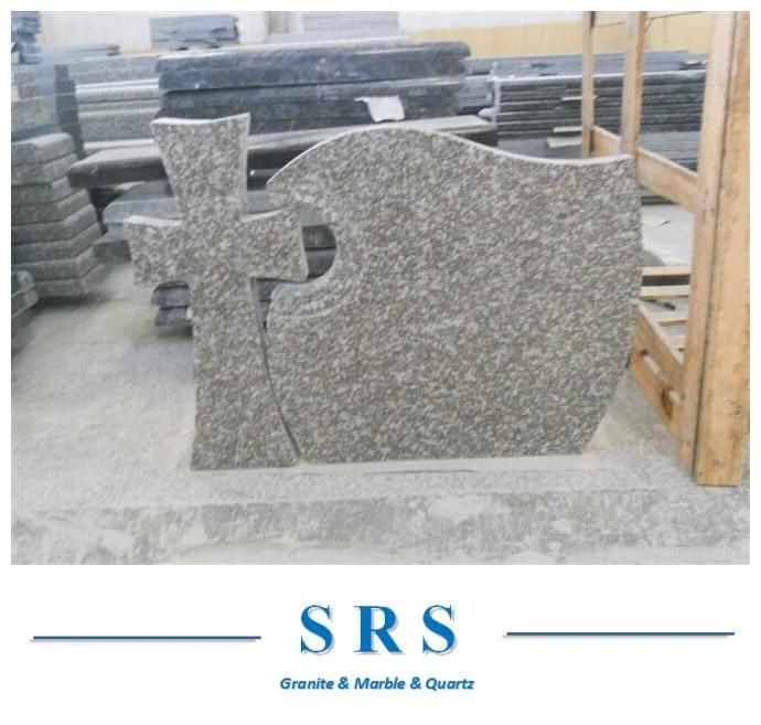 Chinese Granite Headstone and Tombstone with Crossing Design