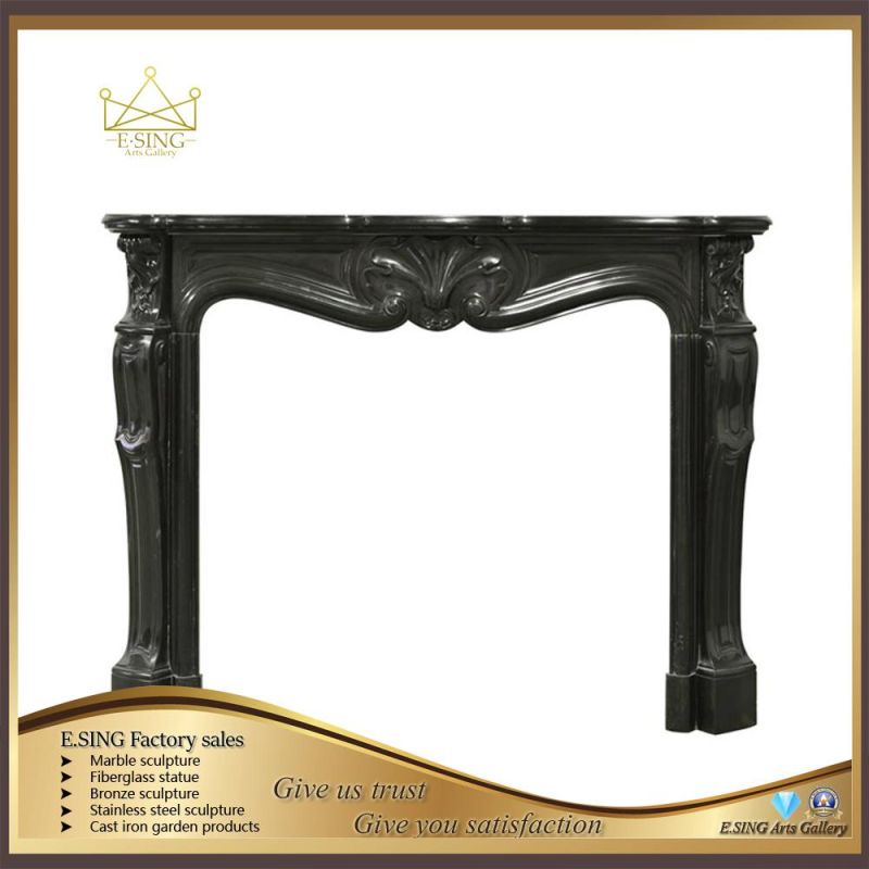 Indoor Decorative French Simple Style White Marble Fireplace