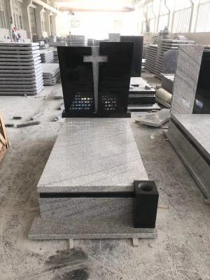 Poland Cross Black Grey Granite Headstone Tombstone Monument