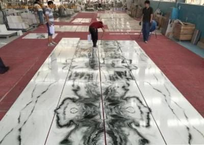 Natural Panda White Marble Floor Tiles for Bedroom/Hotel/Bathroom