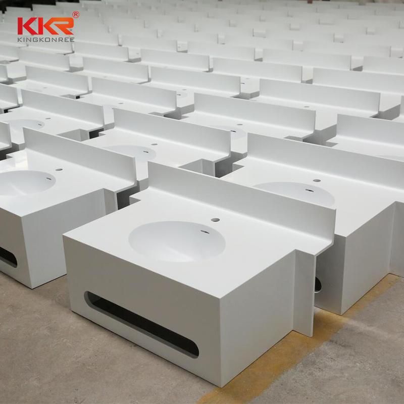 Kkr Seamless Joint Bathroom Vanities in Solid Surface Sink Basins Vanities