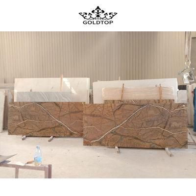 The High Grade Natural Stone Polished/ Honed Surface Bathroom/Kitchen /Living Room Countertop Tropical Rain Forest Brown Marble for Home