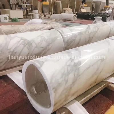 Calacatta Gold Marble Pillar/Column for Five-Star Hotel Project Construction
