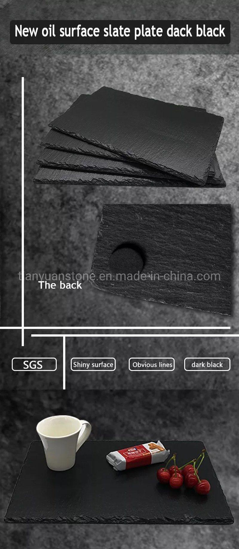 Natural Black Slate Stone Cheese Board, Dinner Plate, Sushi Plates for Tableware