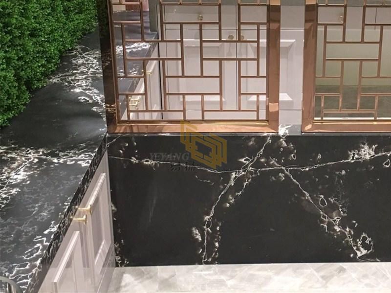 Buy Black Artificial Quartz for Slab/Countertop/Coffee Table/Bathroom Vanity/Floor Wall Tile for Decoration