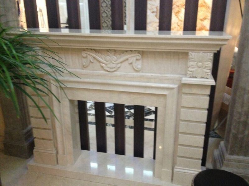 Indoor Marble Fireplace Hand Carved for Europe America