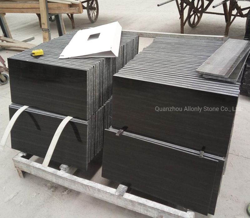 Ntaural Black Wooden Wall Floor Tiles and Marbles Stone